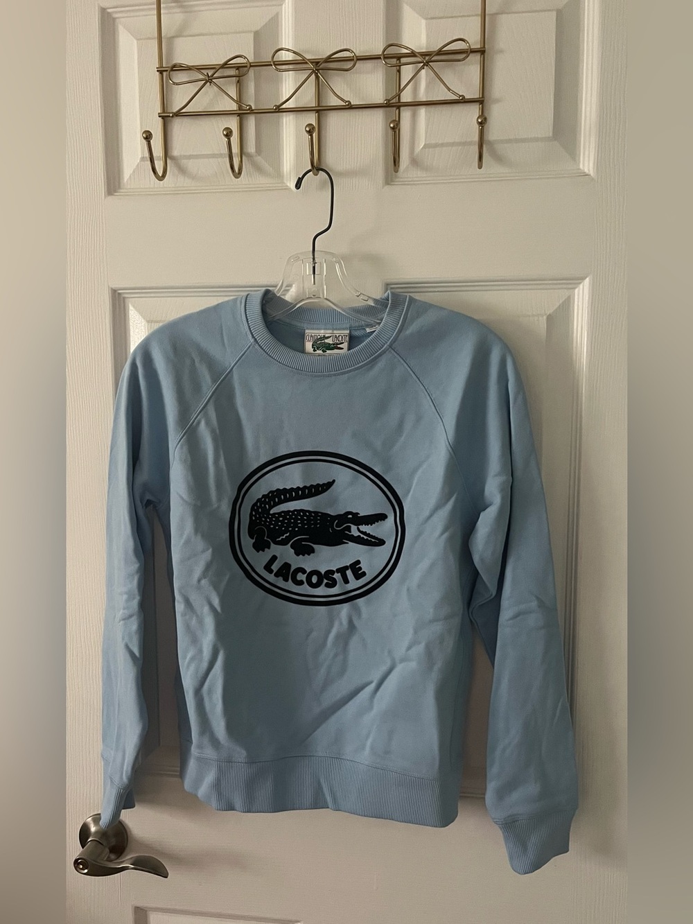 Lacoste Light Blue Sweatshirt with Black Croc Logo